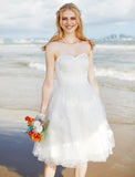 Hall Boho Wedding Dresses A-Line Sweetheart Strapless Knee Length Lace Bridal Gowns With Lace