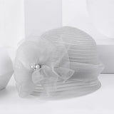 Hats Fiber Bucket Hat Floppy Hat Sun Hat Wedding Tea Party Elegant Wedding With Floral Pearls Headpiece Headwear