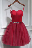 Cute Sweet Neck Short Homecoming Dresses