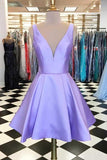 Simple Satin Short Homecoming Dress