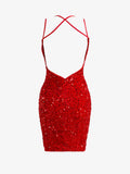 Sheath Sequins Homecoming Dress with Slit