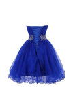 A-line Sweetheart Beading Tulle Homecoming Dress