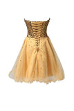 A-line Sweetheart Tullle Sequins Homecoming Dress