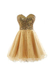 A-line Sweetheart Tullle Sequins Homecoming Dress