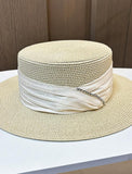 Fascinators Hats Headwear Acrylic / Cotton Straw Straw Hat Sun Hat Holiday Beach Elegant Simple With Bows Crystals Headpiece Headwear