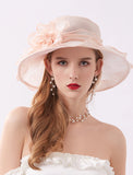 Hats Organza Sun Hat Tea Party Kentucky Derby Melbourne Cup Wedding With Appliques Headpiece Headwear