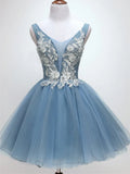 A-line Short Lace Tulle Homecoming Dresses Short Prom Dress