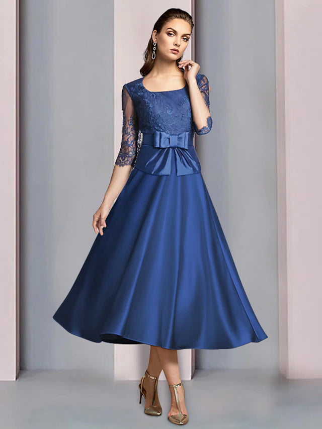 A-Line Mother of the Bride Dress Formal Wedding Guest Party Elegant Sc ...