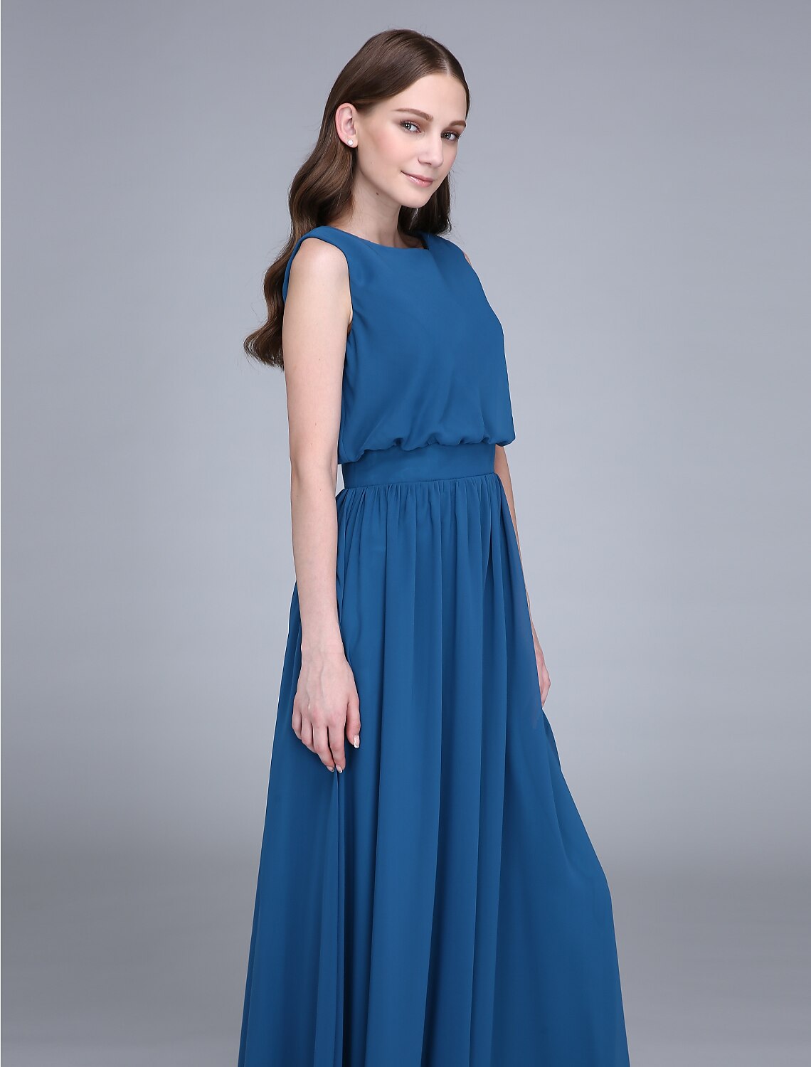 Sheath/Column Cold Shoulder Floor-Length Bridesmaid Dresses with Bowknots