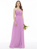 A-Line Bridesmaid Dress Illusion Neck Sleeveless Illusion Detail Floor Length Chiffon / Floral Lace with Sash / Ribbon / Appliques