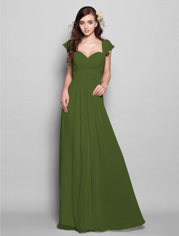 Chiffon Tiered Overlay Floor-length Sheath Dress Periwinkle