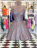 A-Line Homecoming Dresses Sparkle & Shine Dress Holiday Short / Mini Sleeveless Spaghetti Strap Pocket Lurex Fabric with Glitter