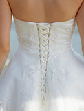 Hall Boho Wedding Dresses A-Line Sweetheart Strapless Knee Length Lace Bridal Gowns With Lace