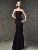 Mermaid / Trumpet Elegant Dress Strapless Sleeveless Sweep / Brush Train Polyester with