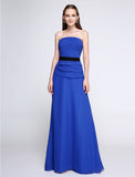 Sheath / Column Bridesmaid Dress Strapless Sleeveless Elegant Floor Length Chiffon with Criss Cross