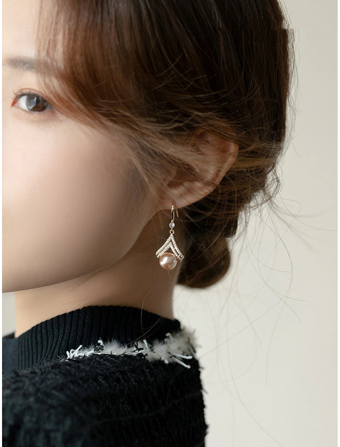 Women's Pearl Stud Earrings Fine Jewelry Classic Precious Stylish Earrings Jewelry Rose Gold For Gift Festival 1 Pair