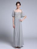 Sheath / Column Mother of the Bride Dress Convertible Dress Sweetheart Ankle Length Chiffon Half Sleeve No with Sequin Side Draping