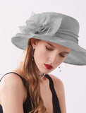 Hats Organza Sun Hat Tea Party Kentucky Derby Melbourne Cup Wedding With Appliques Headpiece Headwear