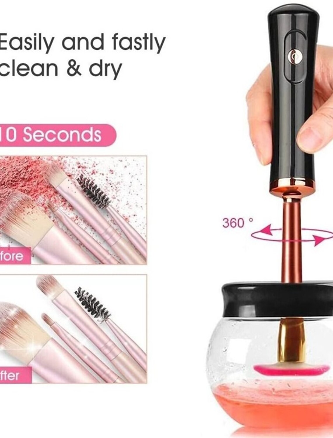 Electric Makeup Brush Cleaner Cosmetics Makeup Brushes Cleaner Tools Auto Cleaning Washing Quick Drying Make Up Brush Cleaner