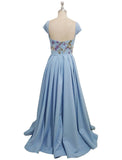A-Line Evening Gown Elegant Dress Party Wear Floor Length Short Sleeve Sweetheart Stretch Fabric with Appliques
