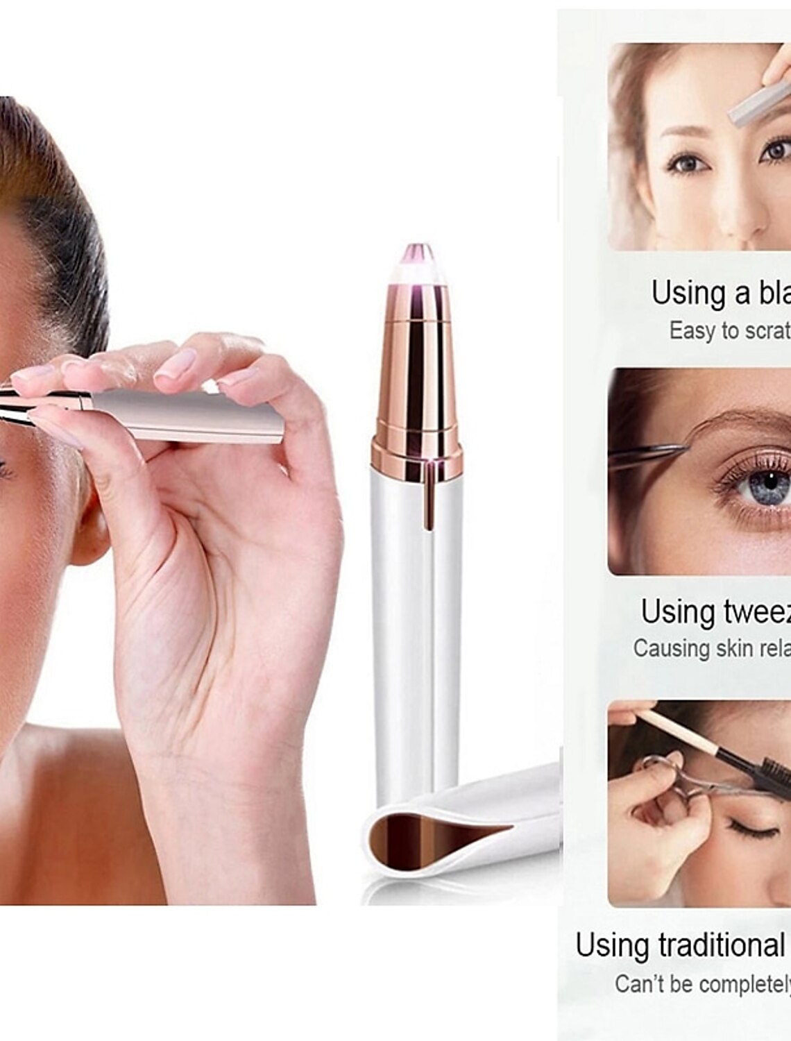 Electric Eyebrow Trimmer Painless Maquiagem Epilator Mini Rasoir Visage Razor Portable Facial Hair Remover for Women Makeup Tool