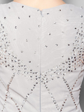 A-Line Mother of the Bride Dress Vintage Inspired Square Neck Floor Length Chiffon Sleeveless with Beading Draping