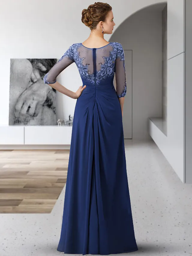 Ball Gown Mother of the Bride Dress Luxurious Elegant Jewel Neck Floor Length Lace Tulle Short Sleeve with Crystals Appliques Ball Gown Mother of the Bride Dress Luxurious Elegant Jewel Neck Floor Length Lace Tulle Short Sleeve with Crystals Appliques main image 1