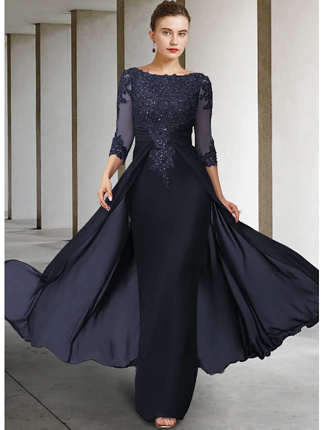 Mother of the Bride Dress Elegant Sparkle & Shine Jewel Neck Asymmetri ...