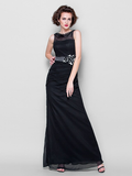 Mother of the Bride Dress Cowl Neck Floor Length Georgette Sleeveless with Sash  Ribbon Beading Appliques