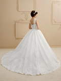Ball Gown Wedding Dresses Sweetheart Neckline  Tulle All Over Lace Regular Straps Glamorous Illusion Detail with Lace