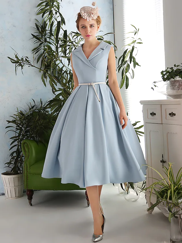 Vintage Inspired Tea Length Prom Dresses