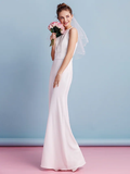 Wedding Dresses Jewel Neck Floor Length Chiffon Lace Regular Straps Floral Lace with Lace Sash  Ribbon