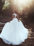 A-Line Wedding Dresses V Neck Court Train Chiffon Lace Cap Sleeve Country Romantic Sexy See-Through Backless with Lace Sashes  Ribbons