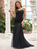 Wedding Dresses V Neck  Tulle Sequined Sleeveless Casual Sexy with Sequin Appliques