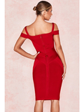 Hot Sexy Party Wear Cocktail Party Valentine's Day Dress Off Shoulder Sleeveless Knee Length Spandex with Sleek