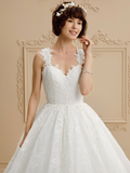 Ball Gown Wedding Dresses Sweetheart Neckline  Tulle All Over Lace Regular Straps Glamorous Illusion Detail with Lace