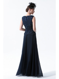 Two Piece A-Line Mother of the Bride Dress Elegant Square Neck Floor Length Chiffon 3/4 Length Sleeve with Embroidery