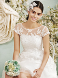A-Line Wedding Dresses Halter Neck Floor Length Chiffon Sleeveless See-Through with Sequin Criss-Cross