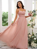 Stretch Crepe Ruched One-Shoulder Sleeveless  Bridesmaid Dresses
