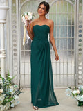 A-Line Princess Chiffon Ruffles Sweetheart Sleeveless Floor-Length Bridesmaid Dresses