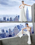 Jumpsuits Sheath / Column Celebrity Style Dress Wedding Guest Floor Length Sleeveless Spaghetti Strap Chiffon with Pleats