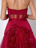 Ball Gown Celebrity Style Dress Holiday Floor Length Sleeveless Strapless Satin with Sash / Ribbon Flower